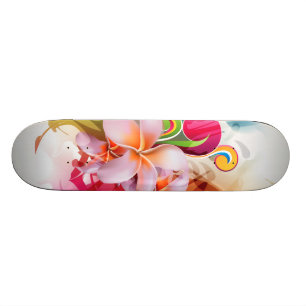 Colorful Floral Splash Skateboard