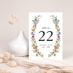 Colorful Floral Table Number<br><div class="desc">Ons Colorful Floral Table Number is de perfecte manier om je vrolijke evenement te delen! Dit moderne tabelnummer is uniek en grillig en biedt verbluffende roestrijke, met de hand geverfde waterverf floralen in kleuren van donkerblauw, helder roze, wazige roze, goudgeel, levendig rood en sage groene bladeren die perfect zijn voor...</div>