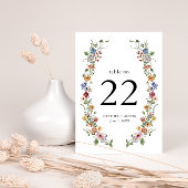 Colorful Floral Table Number