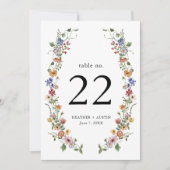 Colorful Floral Table Number (Voorkant)