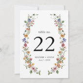 Colorful Floral Table Number (Achterkant)