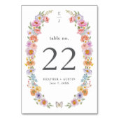 Colorful Floral Table Number Kaart (Voorkant)
