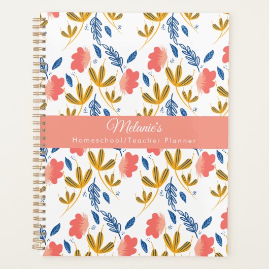 Colorful Floral Teacher School Homeschool Planner (Voorkant)