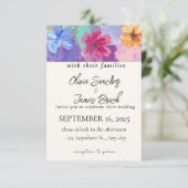Colorful Floral  wedding invitation  Bedankkaart (Staand voorkant)