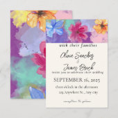 Colorful Floral  wedding invitation  Bedankkaart (Voorkant / Achterkant)