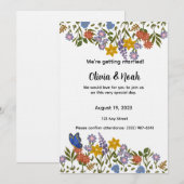 Colorful Floral Wedding Invitation Kaart (Voorkant / Achterkant)