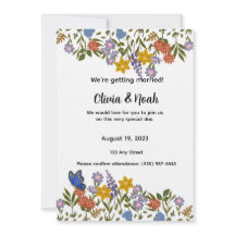 Colorful Floral Wedding Invitation