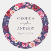 Colorful Floral Wedding Sticker (Voorkant)