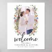 Colorful Floral Welcome Wedding Poster (Voorkant)