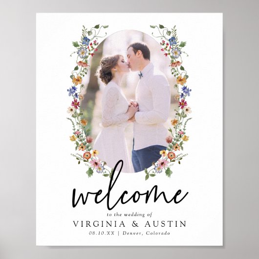 Colorful Floral Welcome Wedding Poster (Voorkant)