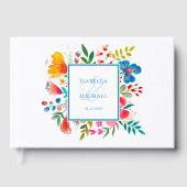 Colorful Floral Wildflower Watercolor Wedding  Gastenboek (Voorkant)