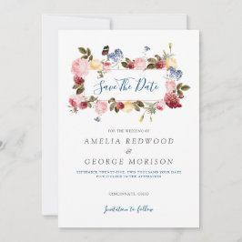 Colorful Floral Wreath Save The Date