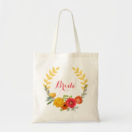 Colorful Floral Wreath Tote Bag (Voorkant)
