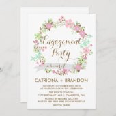 Colorful Floral Wreatservice Party Invitation Kaart (Voorkant / Achterkant)