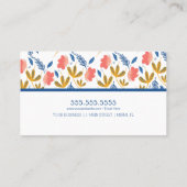 Colorful Florals Greenery Garden Pattern Visitekaartje (Achterkant)