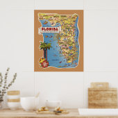 Colorful Florida Map Poster (Keuken)