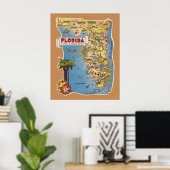Colorful Florida Map Poster (Thuiskantoor)