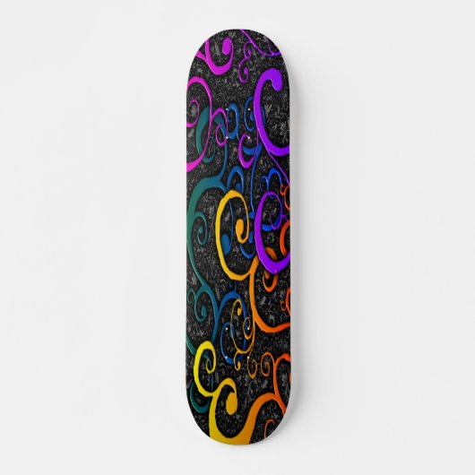 Colorful Flourish Pattern Skateboard (Voorkant)