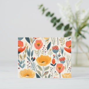 Colorful Flower Art Briefkaart