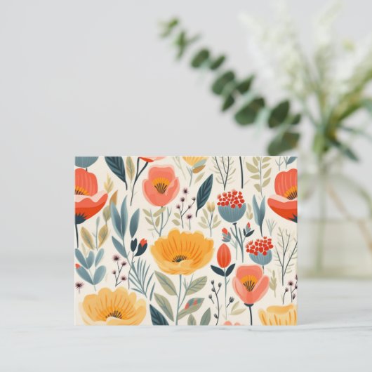 Colorful Flower Art Briefkaart (Staand voorkant)