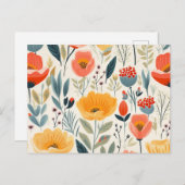 Colorful Flower Art Briefkaart (Voorkant / Achterkant)