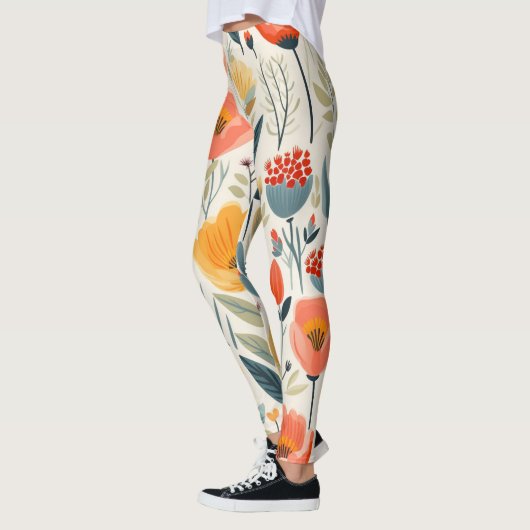 Colorful Flower Art Leggings (Links)