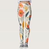 Colorful Flower Art Leggings (Voorkant)