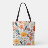 Colorful Flower Art Tote Bag (Achterkant)