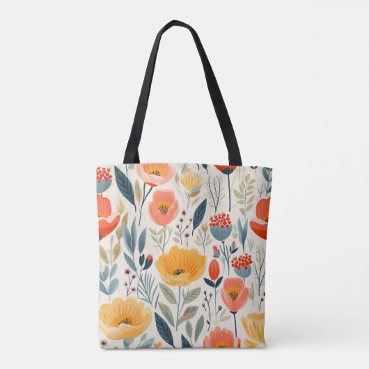 Colorful Flower Art Tote Bag (Achterkant)
