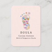 Colorful Flower Baby Footprint Logo Blush-Pink Visitekaartje (Voorkant)