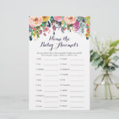 Colorful Flower Baby shower Baby-naam (Staand voorkant)