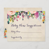Colorful Flower Baby shower Name Suggestie Kaarten (Voorkant / Achterkant)