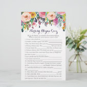 Colorful Flower Baby shower Nursery Rhyme Quiz (Staand voorkant)