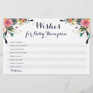 Colorful Flower Baby shower Wwant for Baby Kaart