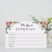 Colorful Flower Baby shower Wwant for Baby Kaart (Staand voorkant)