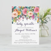 Colorful Flower Baby Sprinkle-uitnodigingskaarten Kaart (Staand voorkant)