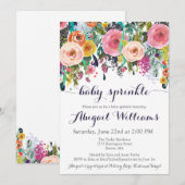 Colorful Flower Baby Sprinkle-uitnodigingskaarten Kaart (Voorkant / Achterkant)