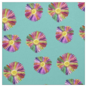 Colorful Flower Boho Floral Chic Blauwgroen Blue Stof