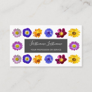 Colorful flower bouquet elegant blossom business visitekaartje