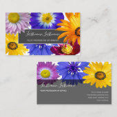 Colorful flower bouquet elegant blossom visitekaartje (Voorkant / Achterkant)