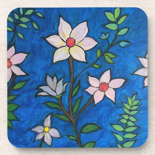 Colorful Flower Coaster Set of 6 Bier Onderzetter (Voorkant)