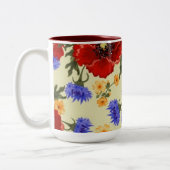 Colorful Flower Design Two Tone Mok (Links)