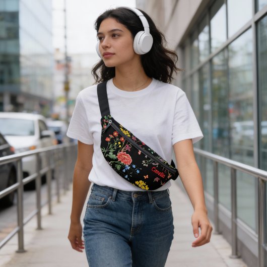 Colorful FLower Garden Hand Drawing Black Custom F Heuptasje