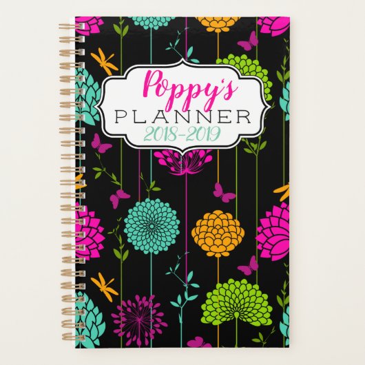 Colorful Flower Garden Spiral Planner (Voorkant)