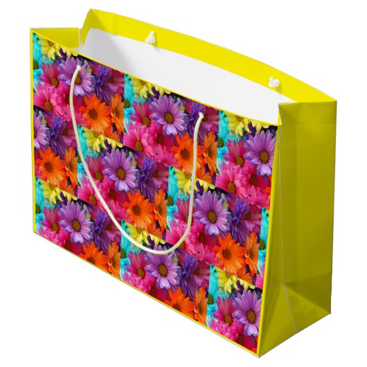 Colorful Flower Gift Bag Groot Cadeauzakje (Achterkant Gekanteld)