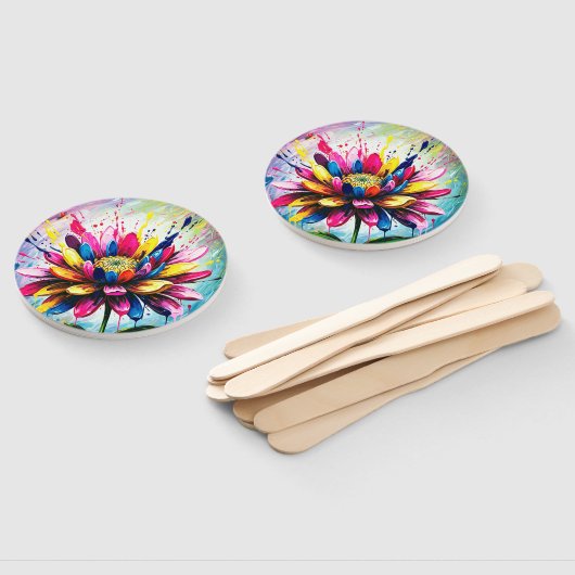 Colorful Flower Handwaaier (Niet-gemonteerd)