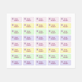 Colorful Flower Kids' Name Clothing School Labels