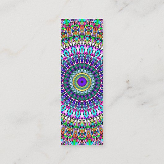 Colorful Flower Mandala Mini Visitekaartje (Achterkant)