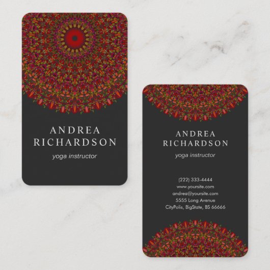 Colorful Flower Mandala Visitekaartje (Voorkant / Achterkant)