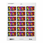 Colorful Flower Mix, label (Full Sheet)